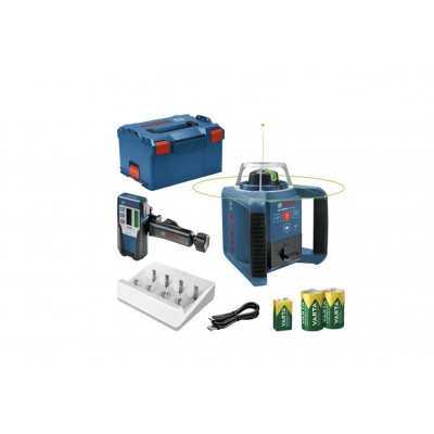 Laser rotatif GRL 300 HVG + Cellule de réception LR 1 G + Batteries NiMH - BOSCH | 0601061704