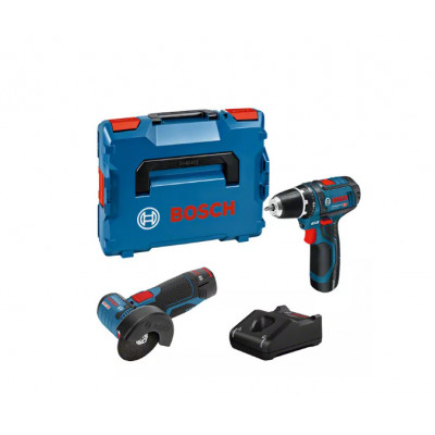 COMBO KIT 2 OUTILS 12V : GSR 12V-15 + GWS 12V-76 + GBA 2x2,0 Ah + GAL 12V-40  L - BOSCH | 0615990N2U