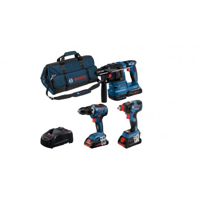 COMBO KIT 3 OUTILS 18V: GSR 18V-55 +GDX 18V-200 + GBH 18V-22 +ProCORE18V 3x4,0Ah - BOSCH | 0615A5003B