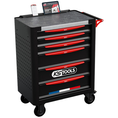 Servante d'atelier 6 tiroirs fabriquée en France équipée de 364 outils - KSTools | 824.6364F
