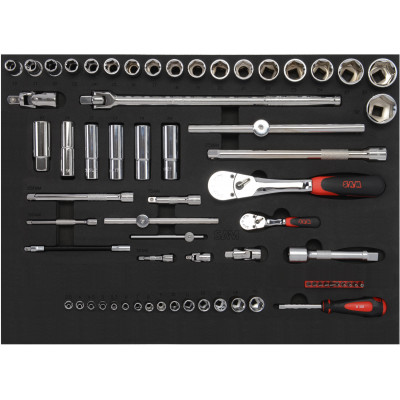 COMPOSITION 135 OUTILS PLATEAU N°1 EN MODULE MOUSSE 3/3 - SAM | CPP-135PM1