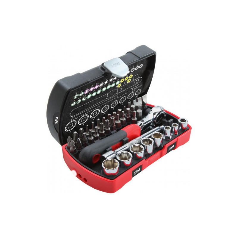 COFFRET SERRAGE-VISSAGE 40 OUTILS 1/4'' - SAM | 73-R40