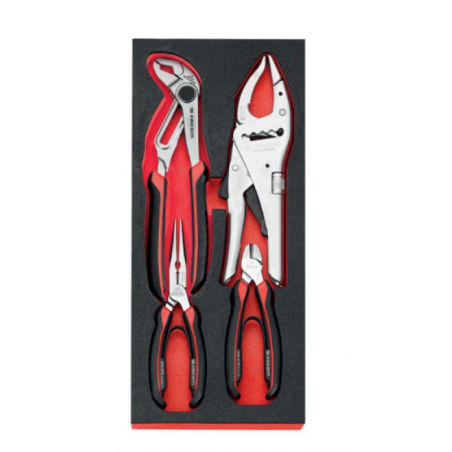 Jeu de 4 pinces en module mousse. 181B.25CPE - 501A - 185A.20CPE - 192A.16CPE - FACOM | MODM.CPE1APF