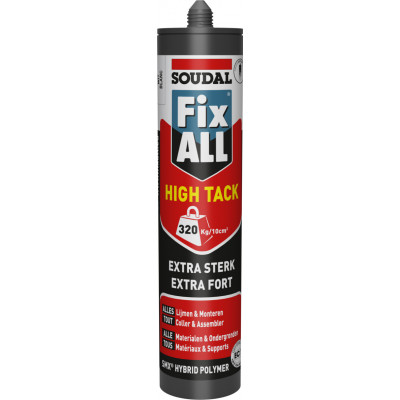Mastic colle et joint étanche Fix ALL "High Tack" Blanc Cartouche 290 ML - SOUDAL | 100268