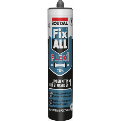 Mastic colle et joint étanche Fix ALL "Flexi" Blanc Cartouche 290 ML - SOUDAL | 105029