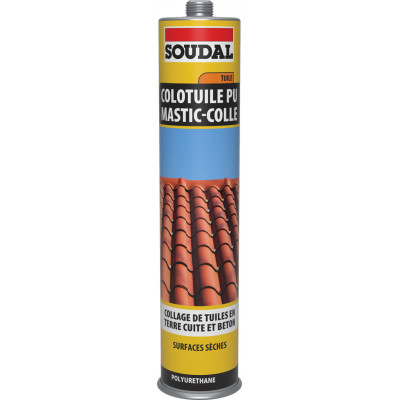 Mastic Colle PU pour tuile - COLOTUILE PU - Cartouche 300 ML - SOUDAL | 106335