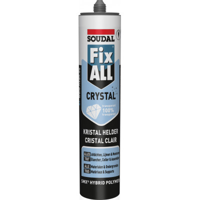 Mastic colle et joint étanche Fix ALL "Crystal" Cristal Clear Cartouche 290 ML - SOUDAL | 110980