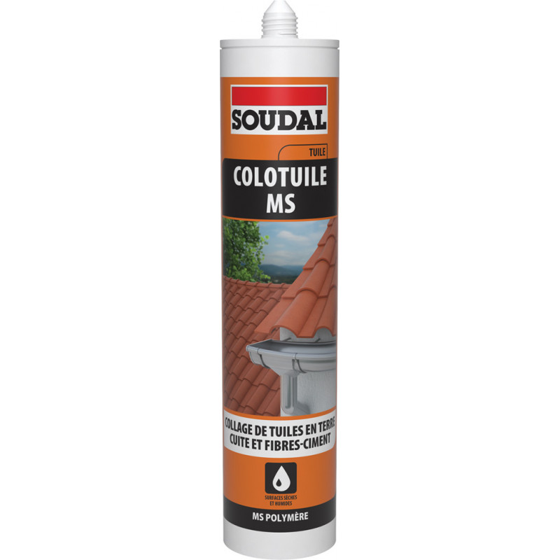 Mastic Colle MS pour tuile - COLOTUILE MS - Cartouche 290 ML - SOUDAL | 117878