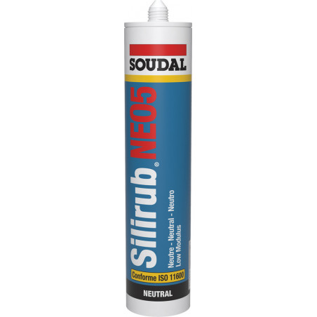Mastic silicone sanitaire SILIRUB NEO5 Noir Cartouche 300 ML - SOUDAL | 120646