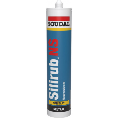 Mastic silicone sanitaire SILIRUB NS Blanc Brillant Cartouche 300 ML - SOUDAL | 120656