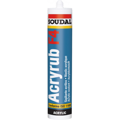 Mastic acrylique ACRYRUB F4 Blanc Cartouche 300 ML - SOUDAL | 120659