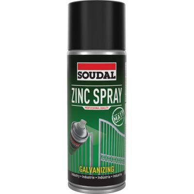 Revêtement anticorrosion ZINC SPRAY Aérosol 400 ML - SOUDAL | 154607