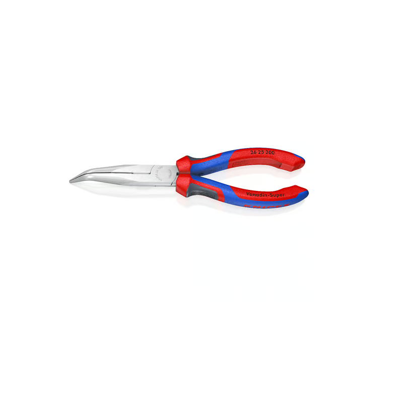 Pince à becs demi-ronds 200mm coudés 40° - Gainage bi-matière - Chromée - KNIPEX | 26 25 200