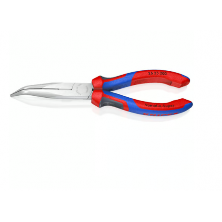 Pince à becs demi-ronds 200mm coudés 40° - Gainage bi-matière - Chromée - KNIPEX | 26 25 200