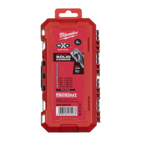 Coffret de forets 4 Taillant SDS Plus - MX4 NG - (5 pcs)  Milwaukee | 4932500063