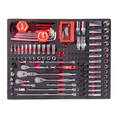 Module Mousse de cliquets, douilles et embouts 1/4˝ et 3/8 153 pcs Milwaukee | 4932500756