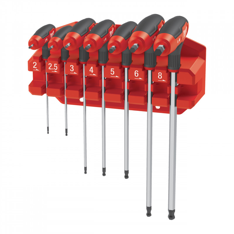 SET DE CLÉS MALES 6 PANS POIGNÉE EN T CONFORT 7 PCS - Milwaukee | 4932498677
