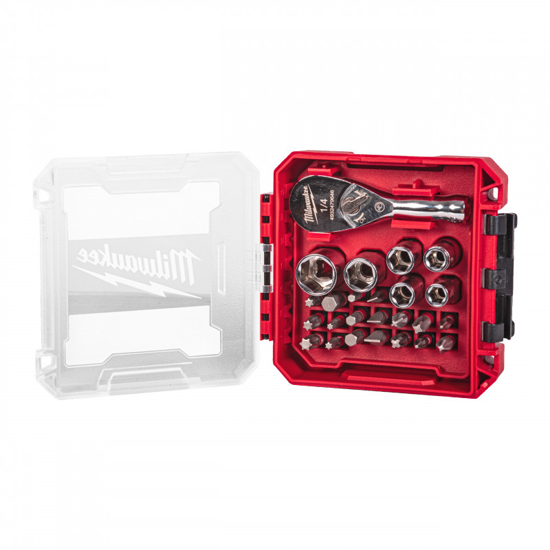 COFFRET  25 PCS  CLÉ À CLIQUET COMPACTE 1/4" - Milwaukee | 4932499470