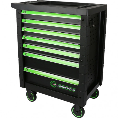 Servante d'atelier COMPETITION avec 7 tiroirs et 119 outils premium - KSTools | 512.3119