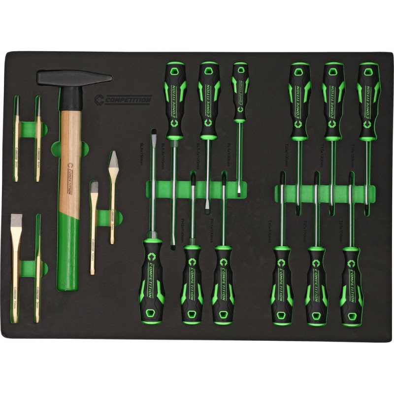 Servante d'atelier COMPETITION avec 7 tiroirs et 119 outils premium - KSTools | 512.3119