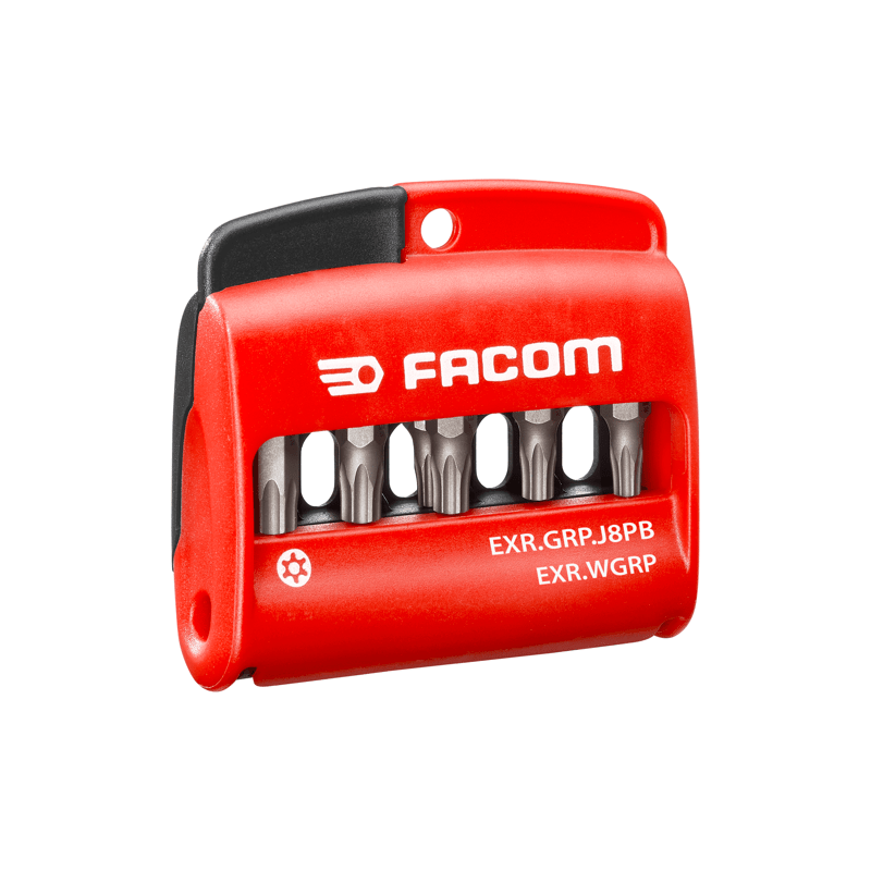 Jeu de 8 embouts OGV Grip Resistorx sur Etui T10, T15, T20, T25, T27, T30, T40 + porte-embout - FACOM | EXR.GRP.J8PB