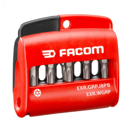 Jeu de 8 embouts OGV Grip Resistorx sur Etui T10, T15, T20, T25, T27, T30, T40 + porte-embout - FACOM | EXR.GRP.J8PB