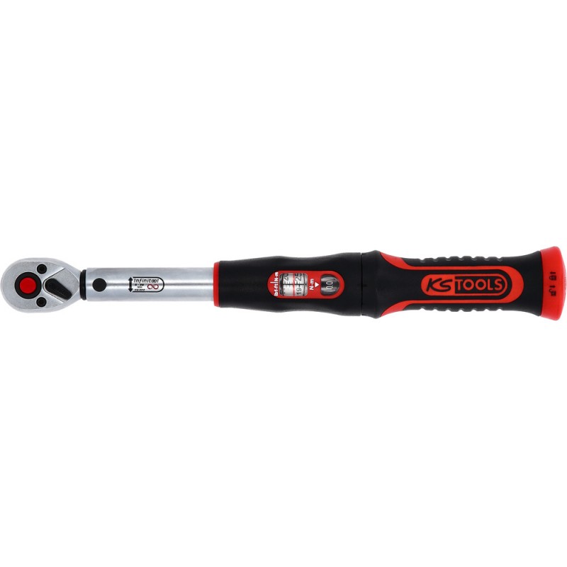 Clé dynamométrique à cliquet réversible INFINITOOL 1/4'', 5-25 Nm - KSTools | 516.9012