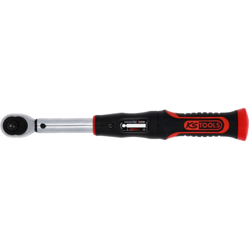 Clé dynamométrique à cliquet réversible INFINITOOL 1/4'', 5-25 Nm - KSTools | 516.9012