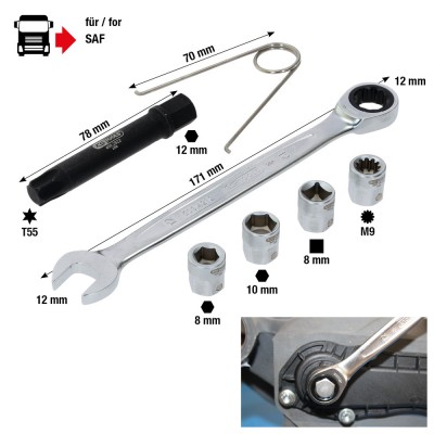 Clé mixte spécifique pour étriers de frein WABCO et Knorr, 7 pcs - KSTools | 460.2620