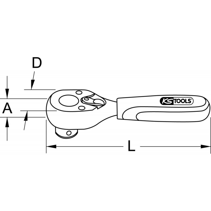 Cliquet réversible porte-embouts MONSTER 1./4'', 72 dents, 125mm - KSTools | 935.1495