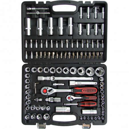 Coffret de douilles 1/4'' + 1/2'', 108 pcs. - KSTools | 911.0708