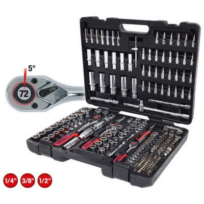 Coffret de douilles CHROMEplus 1/4''  + 3/8''  + 1/2'', 195 pièces - KSTools | 918.0795