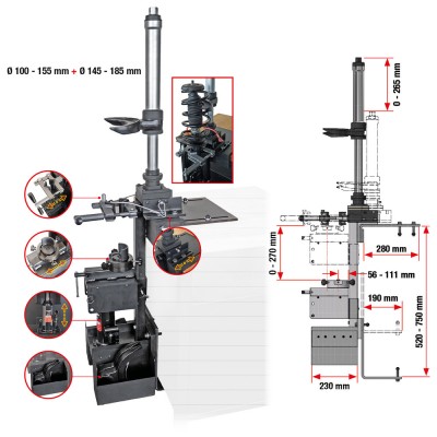 Compresseur de ressort McPherson fixe pour montage sur établi - KSTools | 500.8660