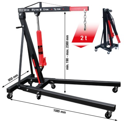Grue d’atelier Performance  pliante, 2 t - KSTools | 160.1290