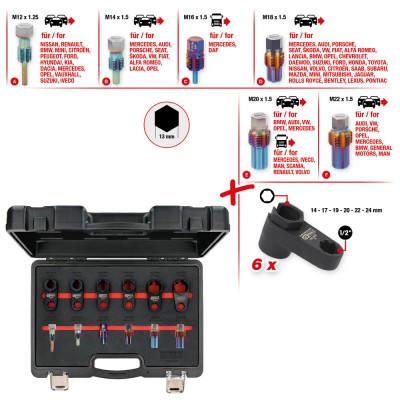 Jeu d’outils de réparation Master pour sondes d’échappement, 12 pcs - KSTools | 150.2550