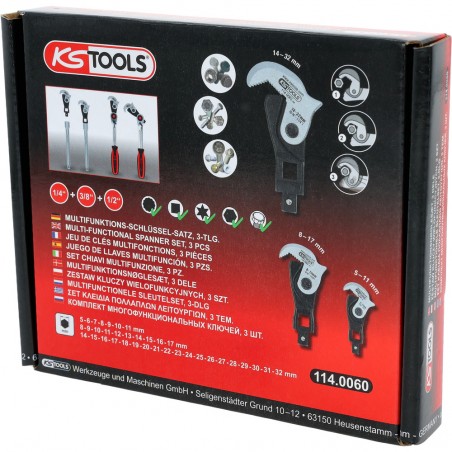 Jeu de clés multifonctions 1/4''  + 3/8''  + 1/2'' , 3 pcs - KSTools | 114.0060
