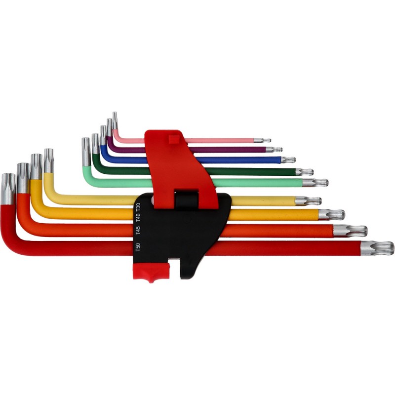 Jeu de clés TORX coudées à têtes sphériques, très longues, 9 pcs. - KSTools | 151.5210