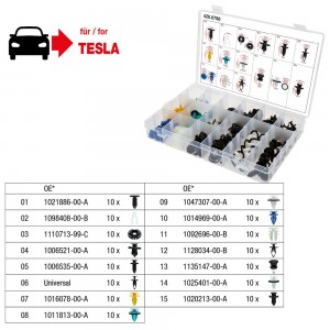 Jeu de clips de fixation - Tesla, 150 pcs - KSTools | 420.0790