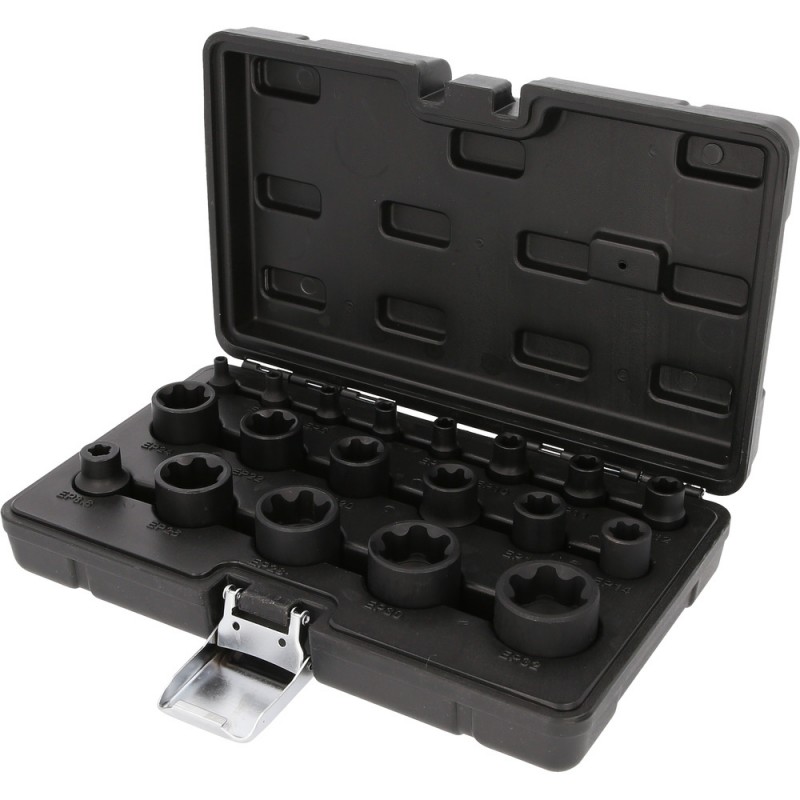 Jeu de douilles à choc TORX 1/4'' +3/8'' +1/2'' , 19 pcs - KSTools | 515.0119