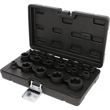 Jeu de douilles à choc TORX 1/4'' +3/8'' +1/2'' , 19 pcs - KSTools | 515.0119