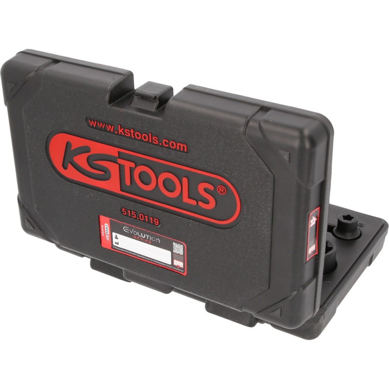 Jeu de douilles à choc TORX 1/4'' +3/8'' +1/2'' , 19 pcs - KSTools | 515.0119