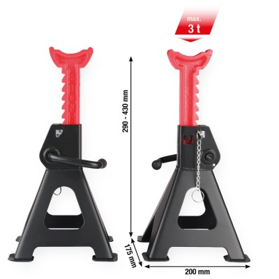 Lot de 2 chandelles à crémaillère Performance, 3 t - KSTools | 160.1250