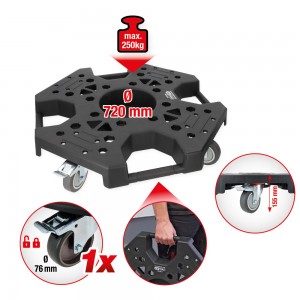 Manipulateur de jantes et pneus, force 250 kg, Ø 720 mm - KSTools | 160.0670
