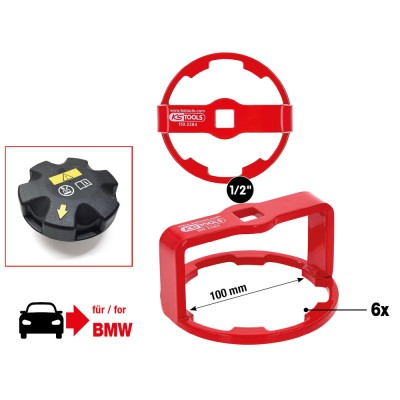 Outil de desserrage du bouchon de radiateur 1/2'' pour BMW - KSTools | 150.2384