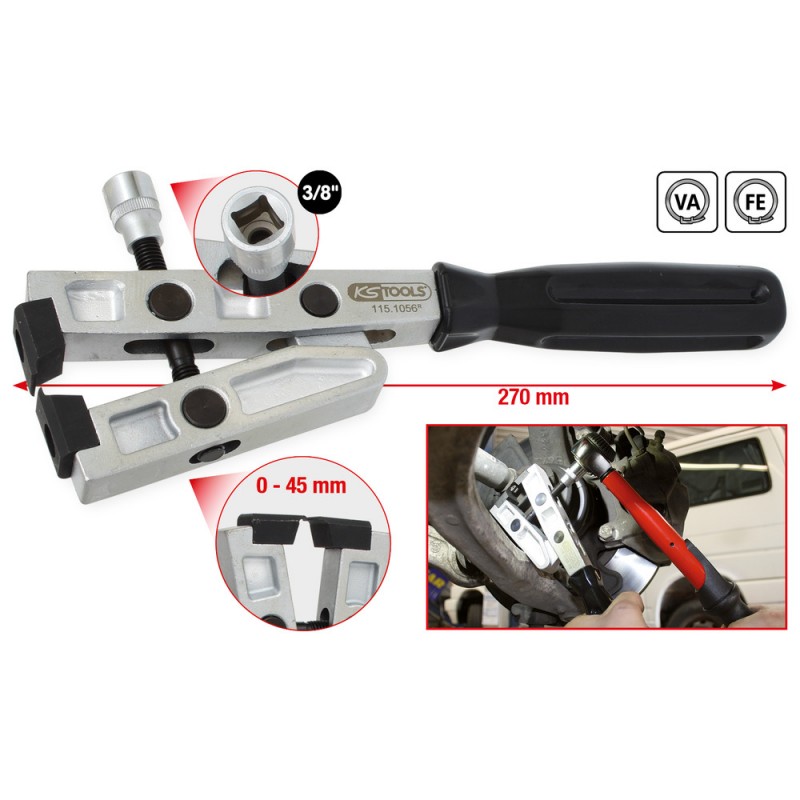 Pince à collier avec embout pour clé dynamométrique, 270mm - KSTools | 115.1056