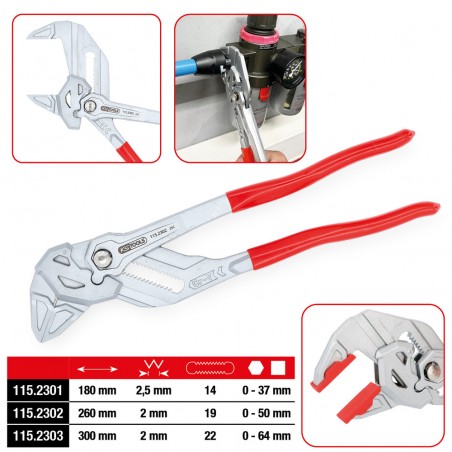 Pince multiprises avec mors de protection, 180 mm - KSTools | 115.2301
