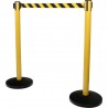Poteau à sangle de délimitation, sangle noire-jaune - KSTools | 117.1555