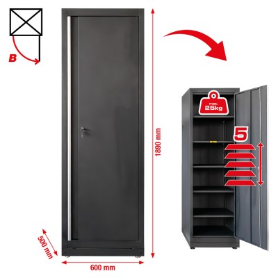 Système d’armoires d’atelier, armoire haute avec passage de câbles à gauche - KSTools | 866.6060