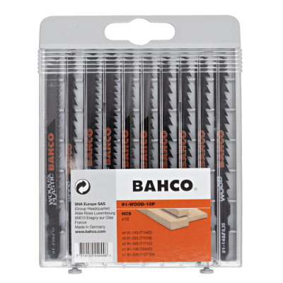 Jeu lame scie bois 10PCS - Bahco | 91-WOOD-10P