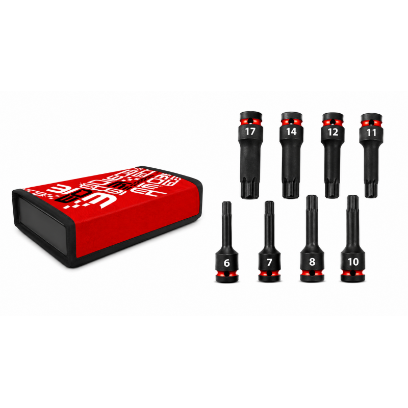 Jeu de 8 douilles 1/2" tournevis impact OGV Grip 6 pans en coffret textile édition limitée EO31  - FACOM | NSHGRPJ8-EO31